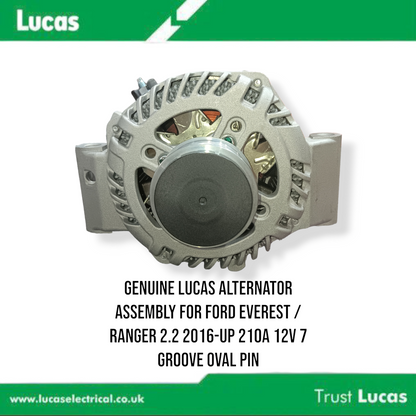 GENUINE LUCAS ALTERNATOR ASSEMBLY FOR FORD EVEREST / RANGER 2.2 2016-UP 210A 12V 7 Groove Oval Pin